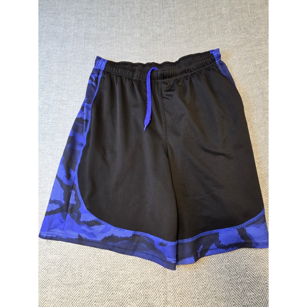 Exertek Basketball Shorts Men's L Black Blue Digital Camo Mesh Drawstring Waist